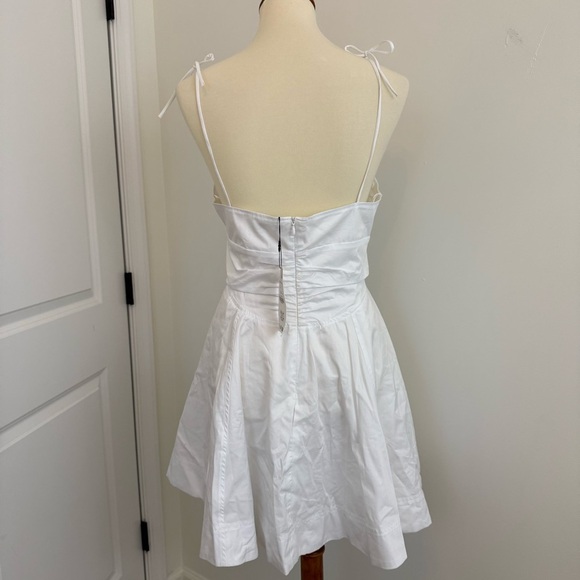 NWT Zara Bow Trim Gabardine Mini Dress Size Large Bridal Bachelorette - Picture 5 of 10